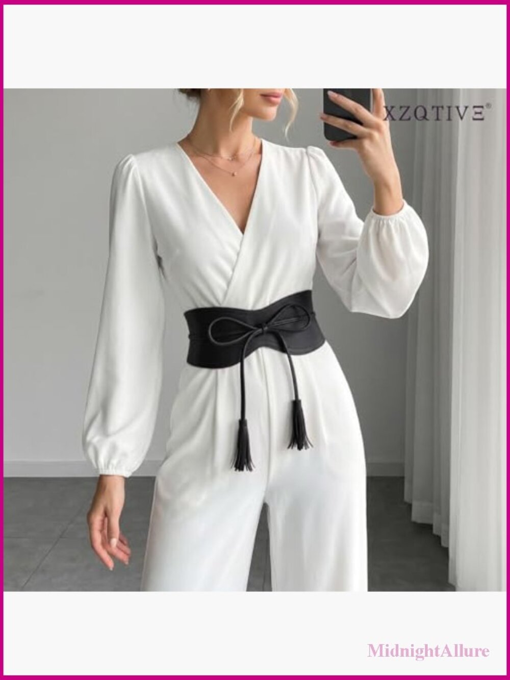 Wide Obi Belt with Tassel Tie Waistband Cinch Corset Belt for Dress Fashion - Picture 6 of 7
